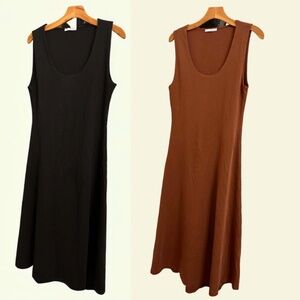 ZARA INTERLOCK KNIT MIDI DRESSES